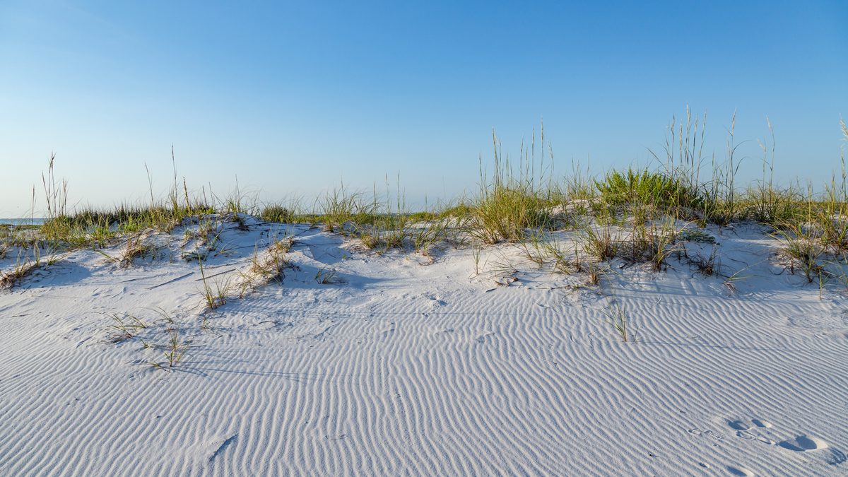 White sand beach on Santa Rosa Island, Pensacola Beach, Florida